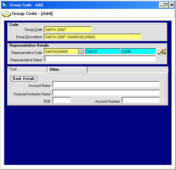 Group Codes and Joint Shareholdings